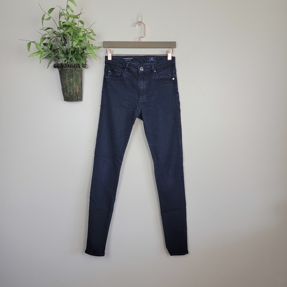 AG 26 Farrah Skinny High Rise Black Jegging Stretch Jeans Adriano Goldschmied